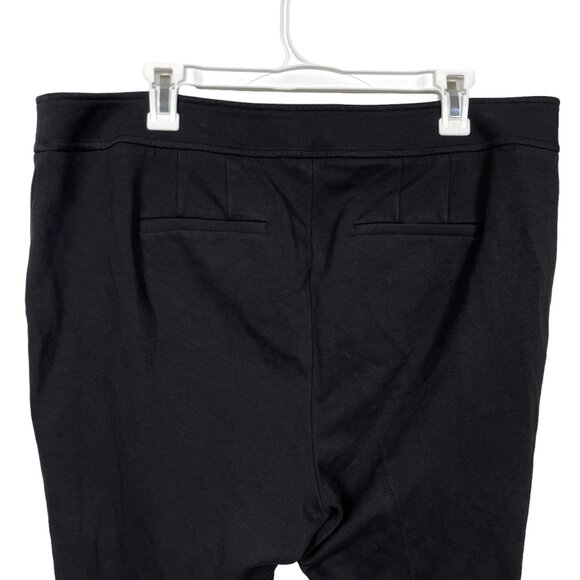 Talbots Luxe Italian Knit Flared Leg Pants Size 14W Black Stretch Button Career - Picture 7 of 10
